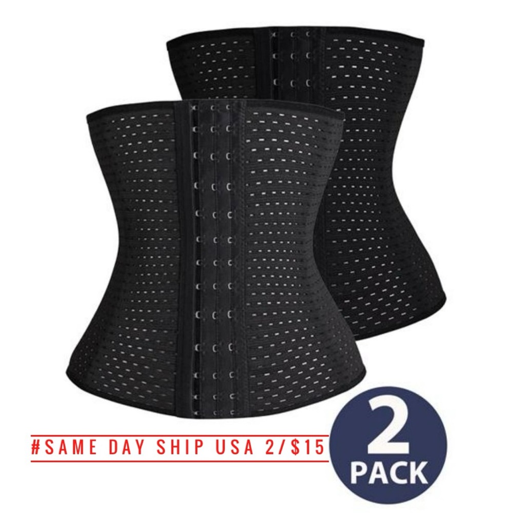 2 PACK Waist Trainer Corset Tummy Control Body Shaper Shapewear Gift